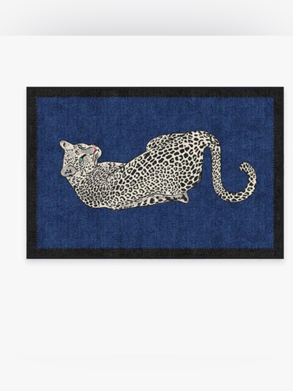 Ruggable Snow leopard flat woven sapphire rug by Jonathan Adler 2 x 3